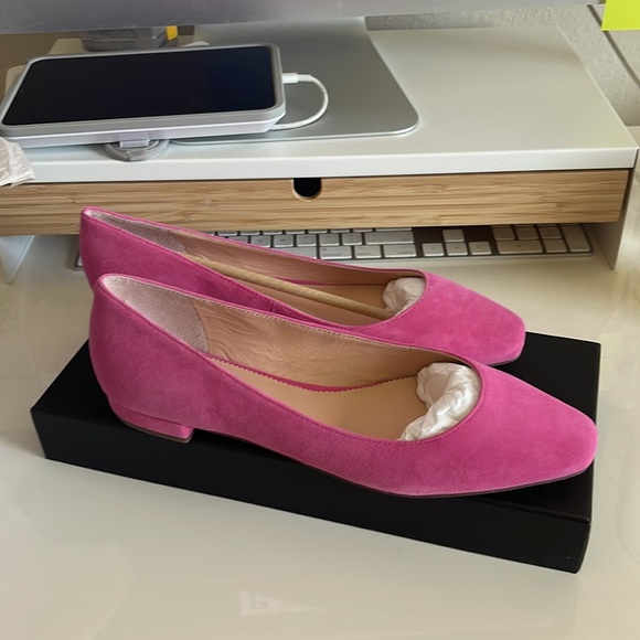 J. CREW SUEDE CLASSIC FLAT Neon Fuchsia Sz 9 - Picture 2 of 5